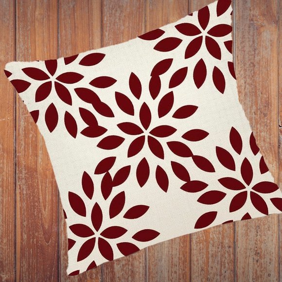 Decorative Pillow Covers Burgundy Modern Couch Throw Accent Indoor Outdoor Cases - Picture 2 of 8